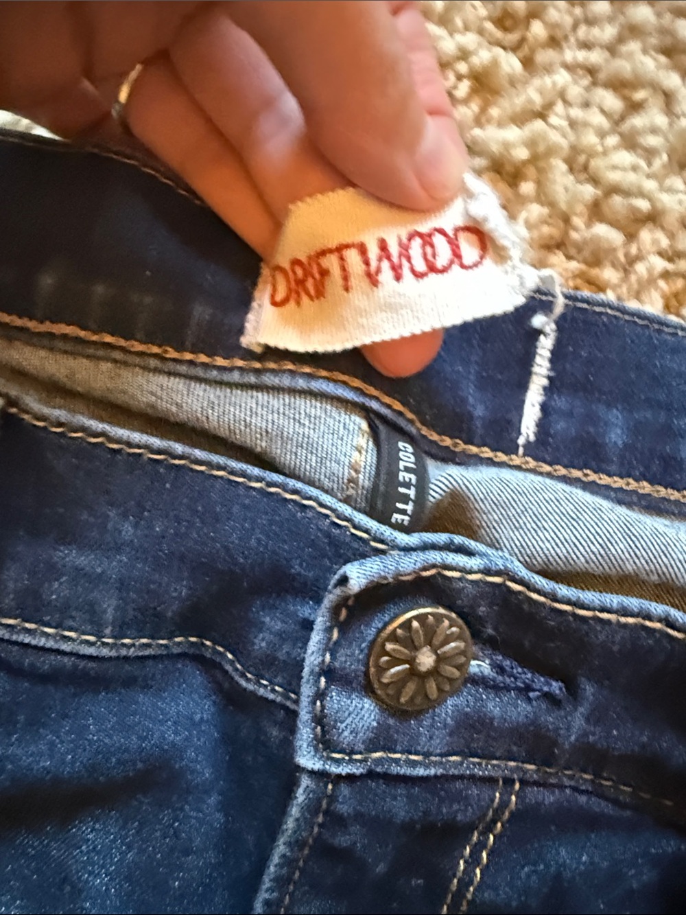 Driftwood Colette Embroidered Floral Cuff Straight Leg Jeans Size 30 Ankle Crop - Picture 7 of 9